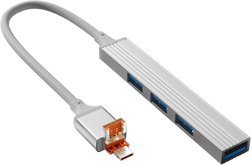 ويندفورج كرافت محول USB-C، موزع USB مزدوج وموزع Type-C - موزع USB بأربعة منافذ، موسع USB لأجهزة الكمبيوتر المحمولة، وذاكرة الفلاش، والقرص الصلب، ووحدة التحكم، والطابعة، والكاميرا، ولوحة المفاتيح، والماوس من Borato - Image 5