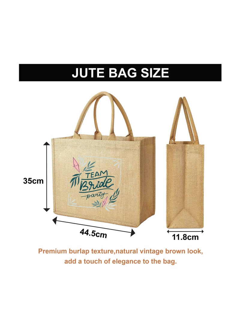 PRINTSHOP4ME Team Bride Jute Totes - Eco-Friendly Gifts for Every Team Member - Bridesmaids Besties - Weddings and Bridal Showers Jute Bag  - Image 2