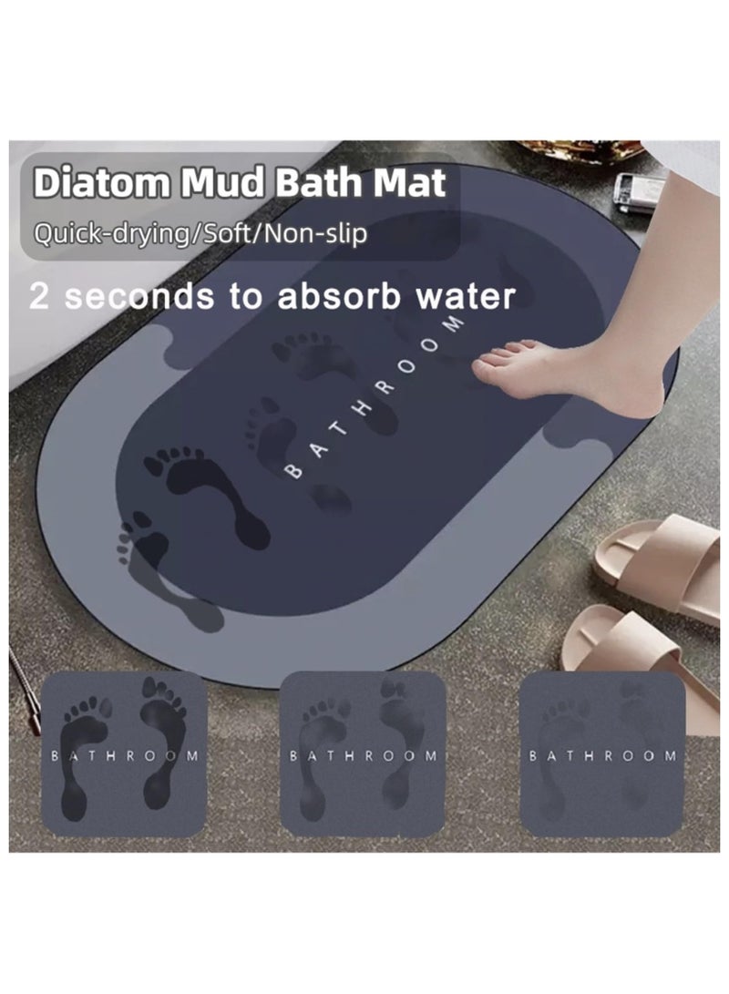 سجادة حمام، سجادة حمام 50 * 80 سم غير قابلة للانزلاق سريعة الجفاف لأرضية الحمام، سجادة أرضية من المطاط الرقيق فائقة الامتصاص للباب للحمام وحوض الاستحمام والمطبخ - Image 3