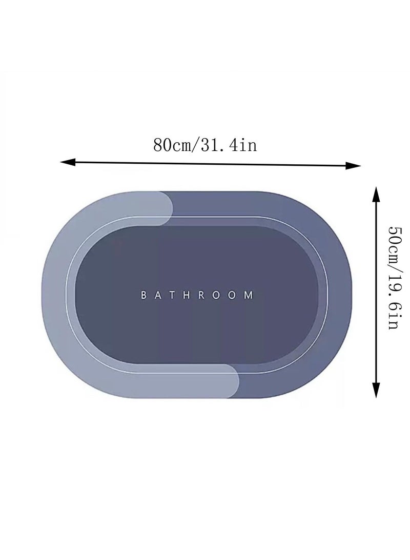 سجادة حمام، سجادة حمام 50 * 80 سم غير قابلة للانزلاق سريعة الجفاف لأرضية الحمام، سجادة أرضية من المطاط الرقيق فائقة الامتصاص للباب للحمام وحوض الاستحمام والمطبخ - Image 2
