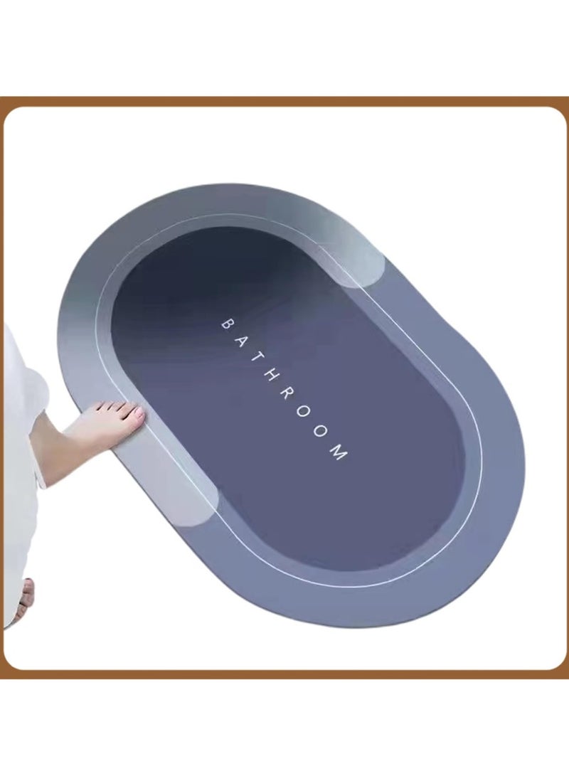 سجادة حمام، سجادة حمام 50 * 80 سم غير قابلة للانزلاق سريعة الجفاف لأرضية الحمام، سجادة أرضية من المطاط الرقيق فائقة الامتصاص للباب للحمام وحوض الاستحمام والمطبخ - Image 1