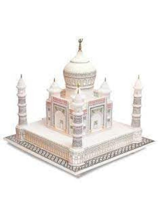 ستونكرافت ستون كرافت - نموذج مُعاد بناء تاج محل من الرخام الأبيض الهندي، مقاس 6 بوصات، في أغرا - Image 1