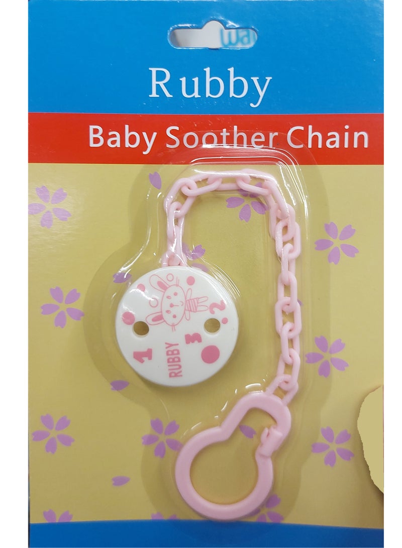 Baby Soother Chain Pink