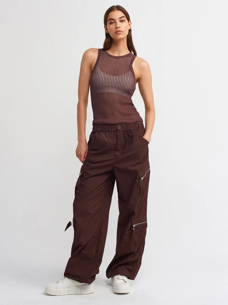 Dilvin 10410 Crew Neck Knitwear Undershirt-Brown