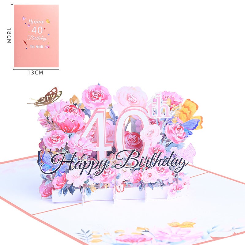 Creative Ins Flower Three-Dimensional Birthday Greeting Card Laser Hollow Writing Gift Small Fresh Handmade Blessing Special Paper - Image 1