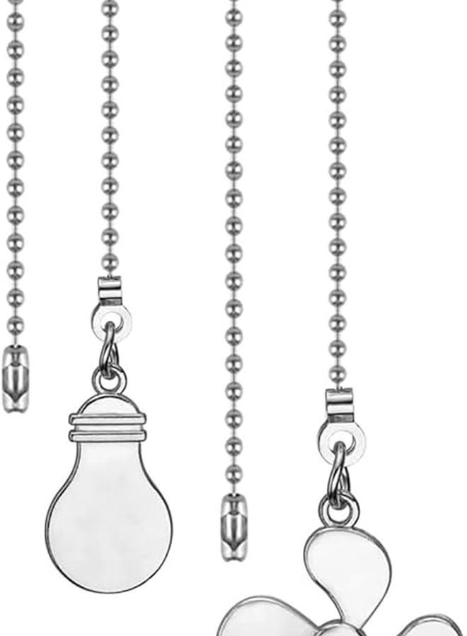 سلسلة سحب مروحة السقف الفضية، امتداد سلسلة السحب، مفتاح زخرفي، سهلة التركيب، تشغيل سلس. - Image 5