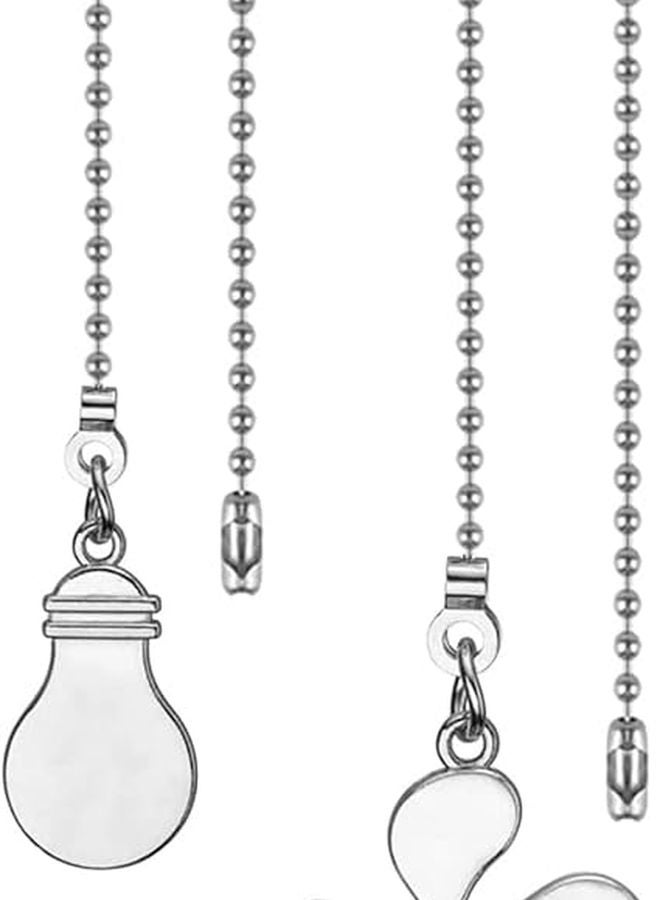 سلسلة سحب مروحة السقف الفضية، امتداد سلسلة السحب، مفتاح زخرفي، سهلة التركيب، تشغيل سلس. - Image 1