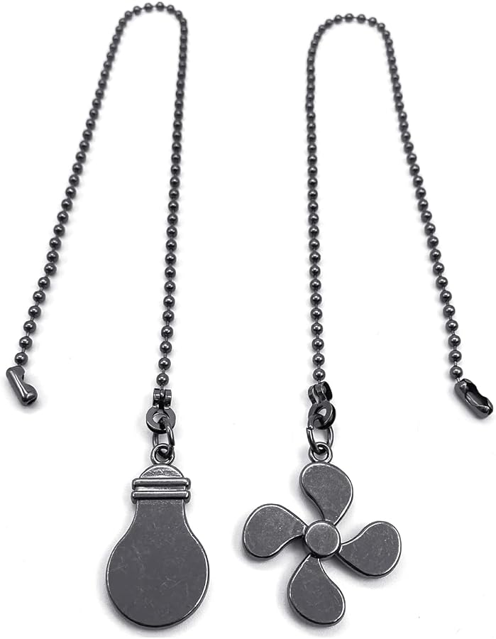 سلسلة سحب مروحة السقف الفضية، امتداد سلسلة السحب، مفتاح زخرفي، سهلة التركيب، تشغيل سلس. - Image 4