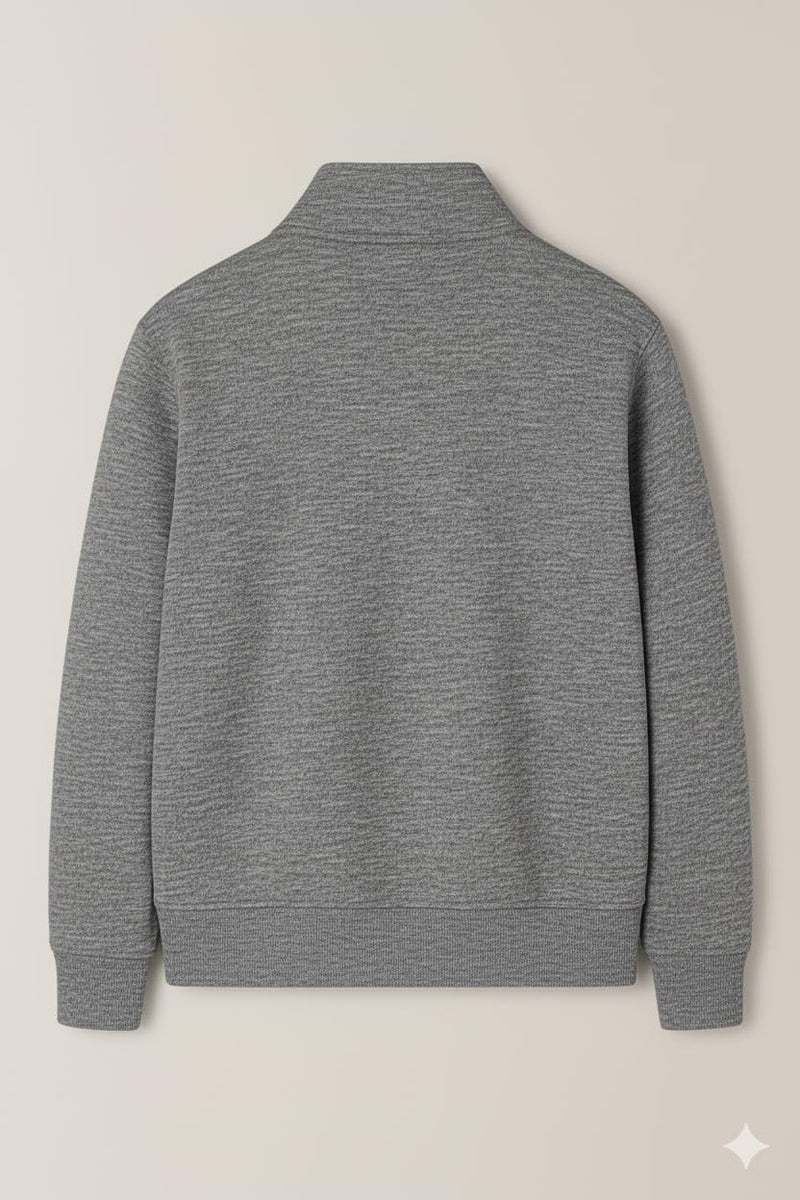 Mack Jonney Men’s Fleece Half-Zip Melange Color High Neck Sweatshirt | Warm & Stylish Winter Wear -M4593 - Image 3