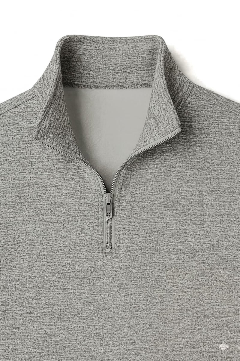 Mack Jonney Men’s Fleece Half-Zip Melange Color High Neck Sweatshirt | Warm & Stylish Winter Wear -M4593 - Image 5