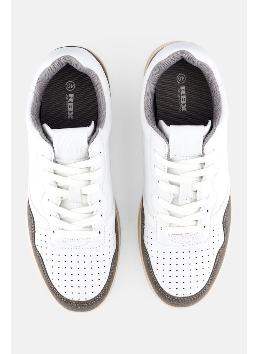 RBX - Men Brand Logo Lace Up Outdoor Shoes, White - Image 1