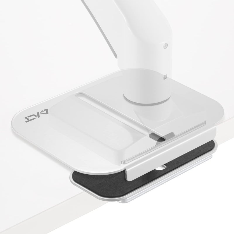 AVLT Adjustable Reinforcement Plate Bracket Mount for Fragile Tabletop - Supports Monitor Stand with C Clamp Or Grommet Installation - White - Image 1