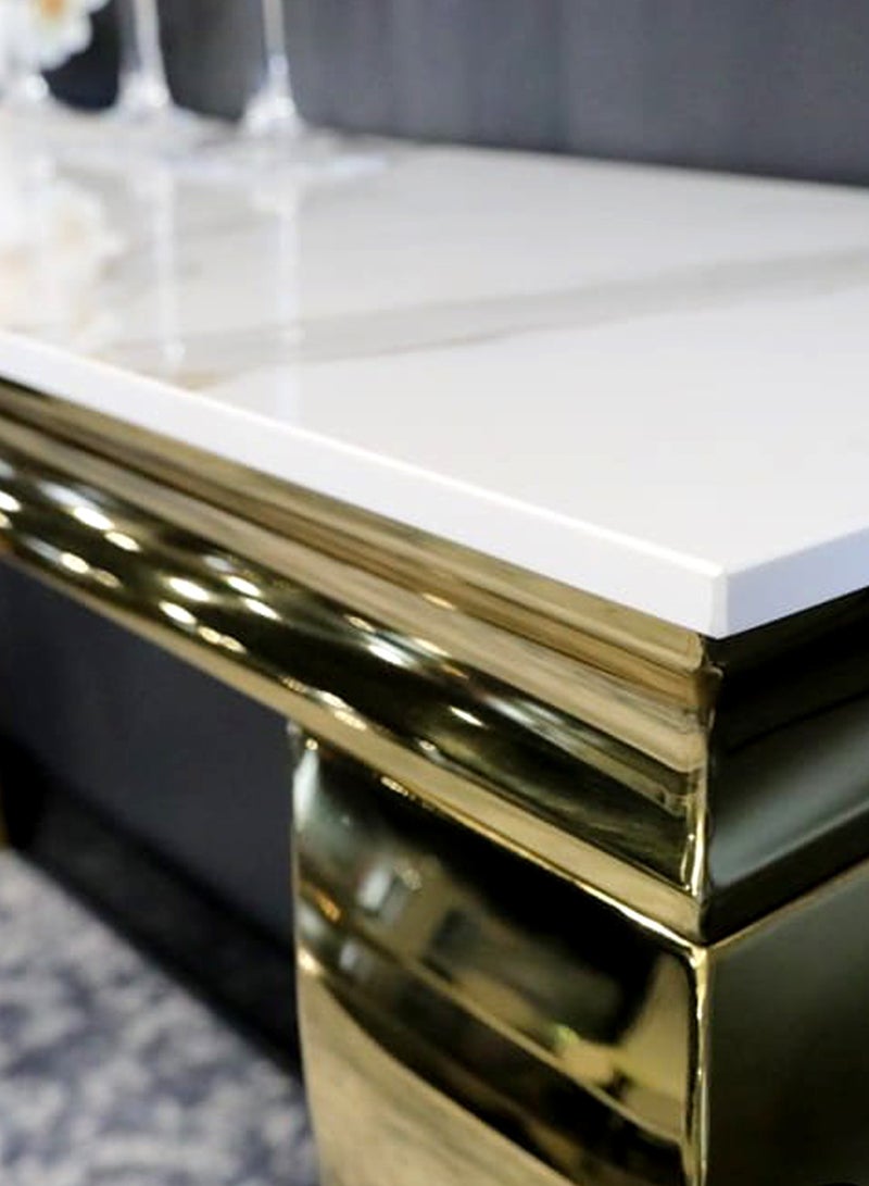 Modern Marble  Console Table with Steel Frame 120*40*80 CM - Image 4