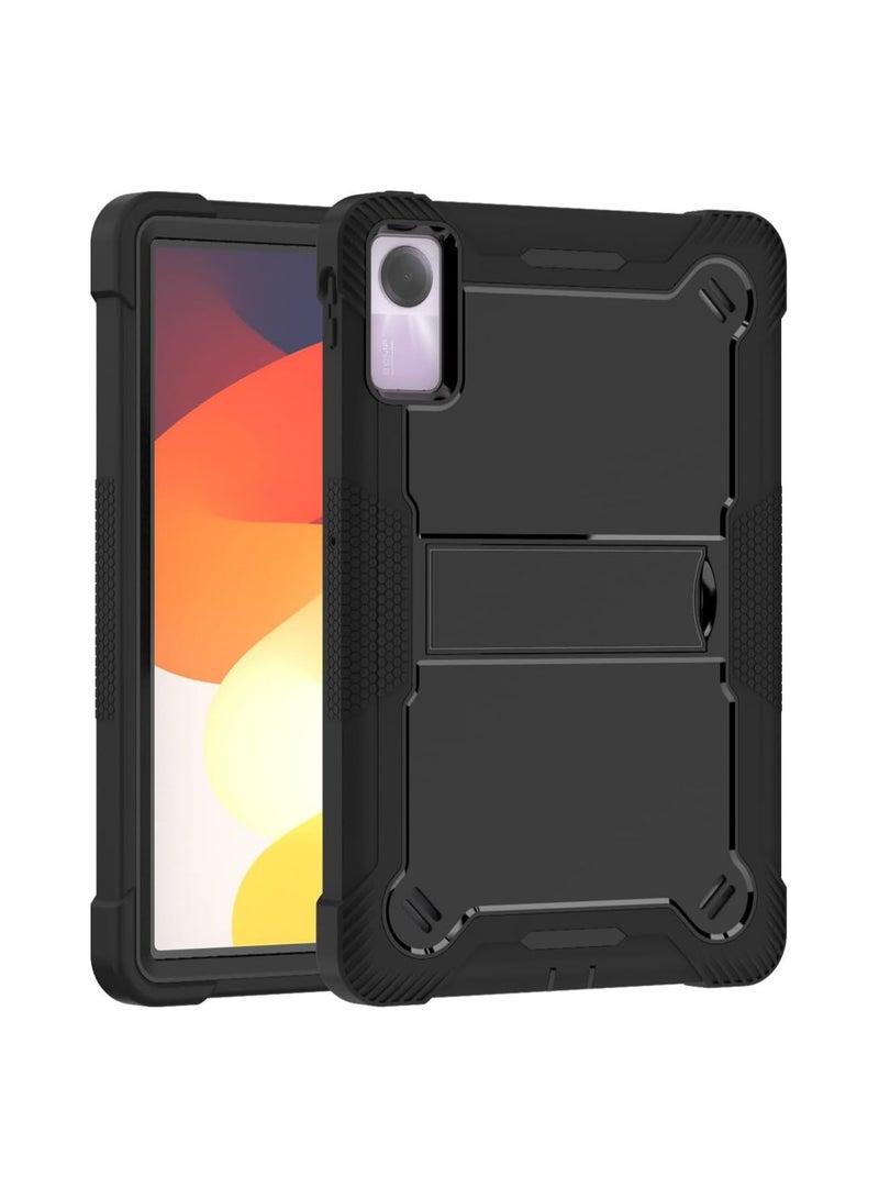 حافظة متوافقة مع Redmi Pad SE مقاس 11 بوصة، حافظة هجين ثلاثية الوظائف للحماية من الصدمات مصنوعة من السيليكون مع حاملة.