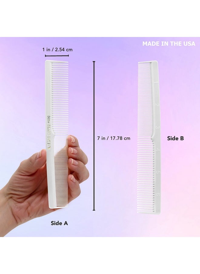 Allegro Combs Allegro #420 Hair Combs - Barber, Beard, Mustache, And Pocket Combs For Women - 12 White Combs  - Image 2