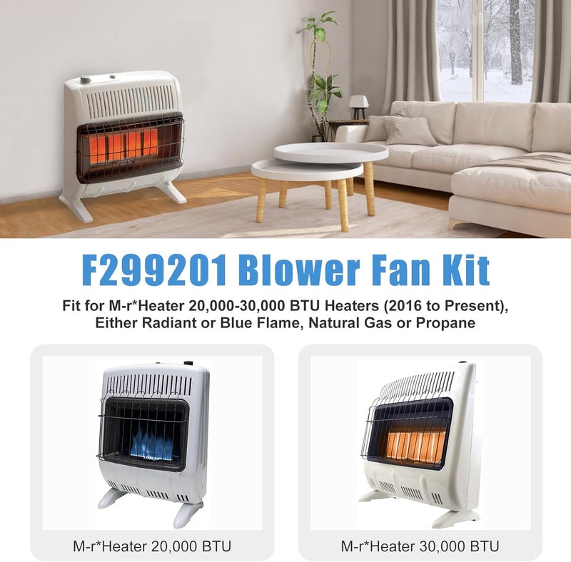 Criditpid F299201 Blower Fan Kit for Heater 20,000-30,000 BTU Vent Free Heaters (2016 to Present), Replacement F299201 Vent-Free Blower Accessory Kit for Propane Natural Gas Heater - Image 3