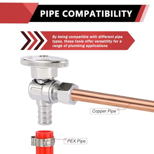 EFIELD (عبوة من 5) صمام زاوية بزاوية 1/4 من EFIELD 3/8" OD ضغط × 1/2" بكس مطلي بالكروم نحاس - Image 4