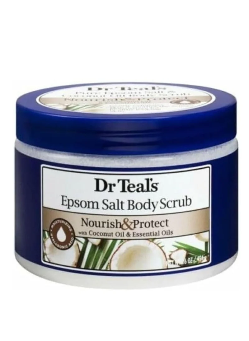 دكتور تيل Dr Teal's Epsom Salt Body Scrub Coconut Oil 454g