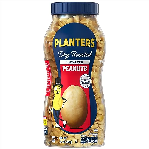 Planters Unsalted Dry Roasted Peanuts 16 oz Jar - Image 1