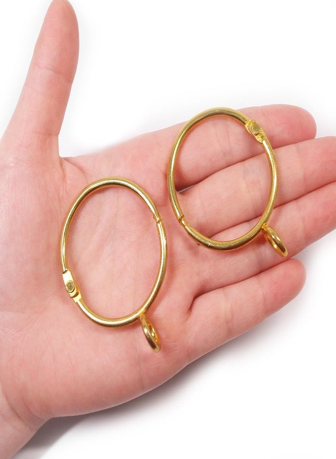 كوديل حلقات ستائر مفتوحة من Coideal مع عروة - عبوة من 20 قطعة، حلقات معدنية قابلة للفتح مقاس 1.5 بوصة، تناسب قضيب ستارة يصل قطره إلى 1 1/4 بوصة (ذهبي) - Image 3