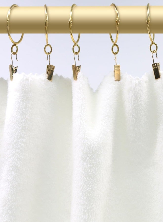 كوديل حلقات ستائر مفتوحة من Coideal مع عروة - عبوة من 20 قطعة، حلقات معدنية قابلة للفتح مقاس 1.5 بوصة، تناسب قضيب ستارة يصل قطره إلى 1 1/4 بوصة (ذهبي) - Image 2