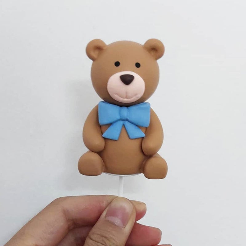 DiDida Baby Bear Cake Topper Boy for Birthday Baby Shower Baby Boy Blue 38pcs/set - Image 3