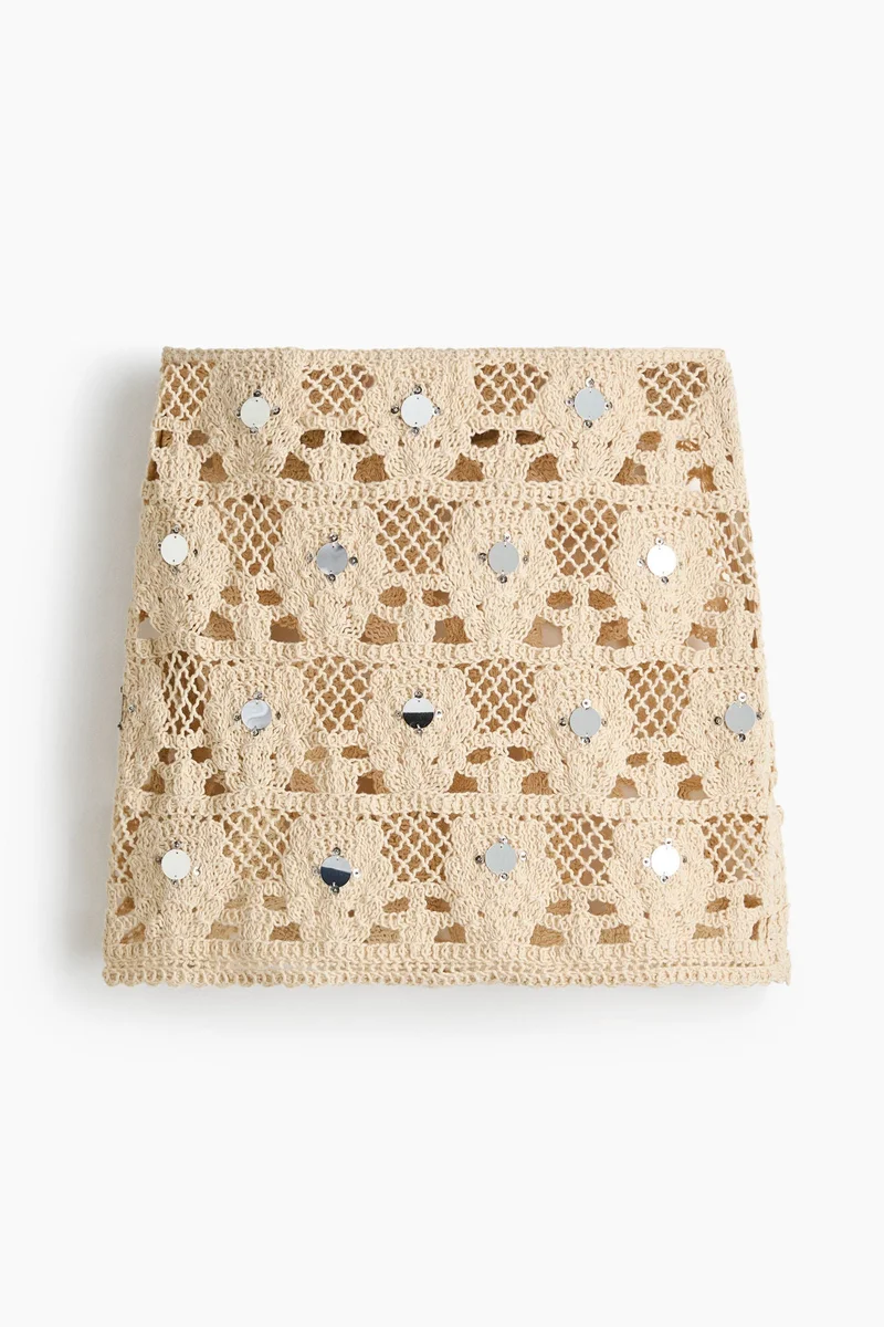 H&M Embellished crochet-look beach skirt