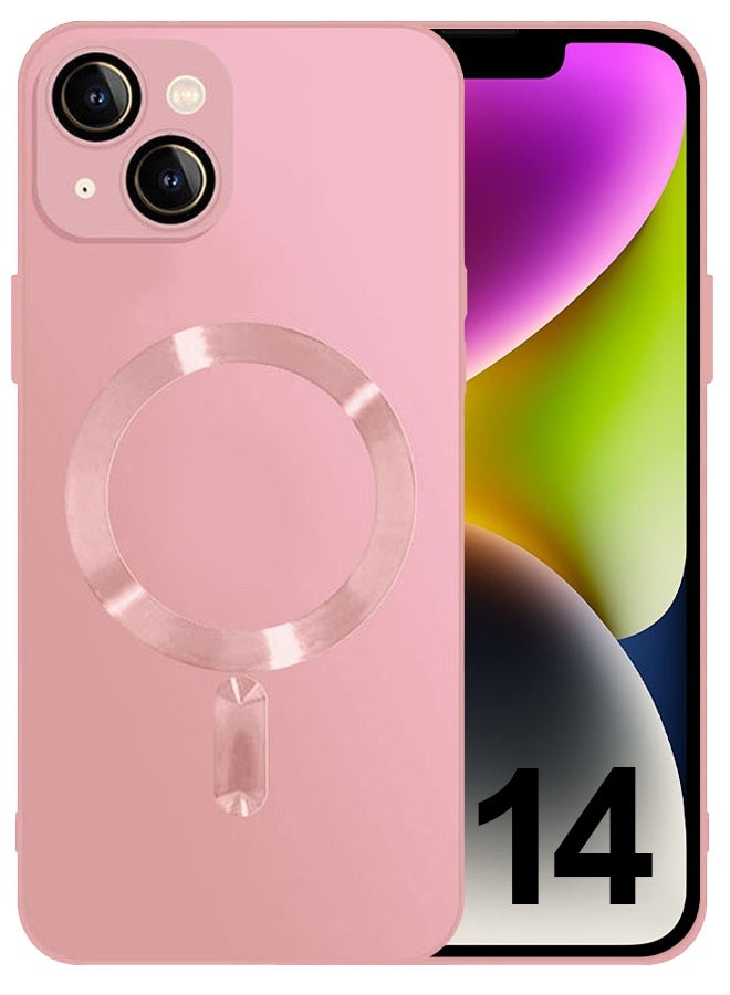 CATANES Cover With Magsafe Built In High Grade Soft Side Material for iPhone 14 - Pink - Image 1