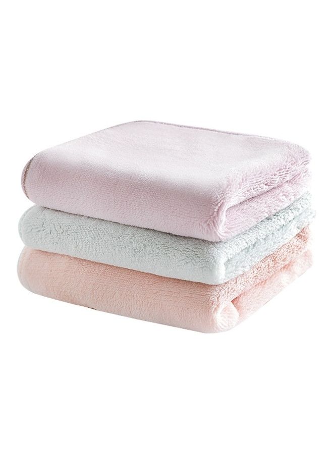 NIBEMINENT 3-Piece Absorbent Thicker Wipe Table Towel Purple/Pink/Green 30*30*0cm - Image 1