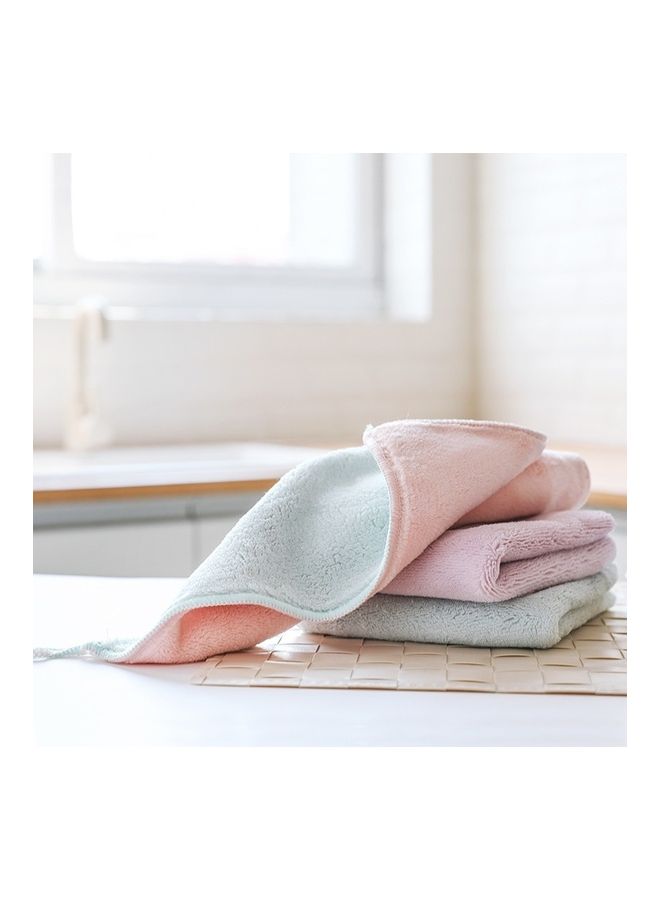 NIBEMINENT 3-Piece Absorbent Thicker Wipe Table Towel Purple/Pink/Green 30*30*0cm - Image 4