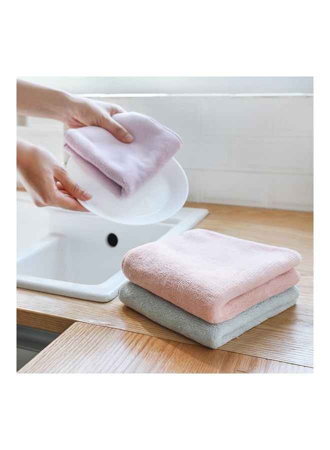 NIBEMINENT 3-Piece Absorbent Thicker Wipe Table Towel Purple/Pink/Green 30*30*0cm - Image 2