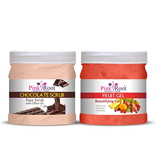 Pink Root Chocolate Scrub 500gm with Fruit Gel 500gm - Image 1