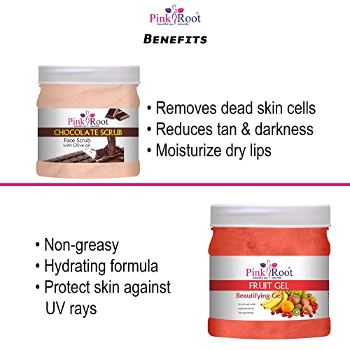 Pink Root Chocolate Scrub 500gm with Fruit Gel 500gm - Image 5