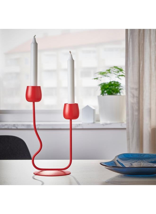 erorex Candlestick/tealight holder, bright red, 29 cm  - Image 4