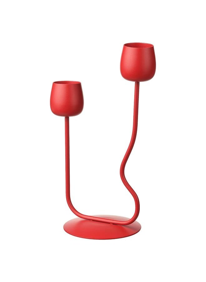 erorex Candlestick/tealight holder, bright red, 29 cm  - Image 1