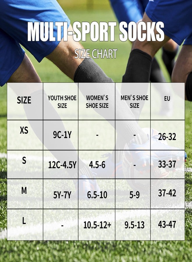 GRAPMKTG 3 Pack Soccer Socks for Men Youth and Women Baseball Softball Football Socks for Adult Knee High Tube White Large - Image 2