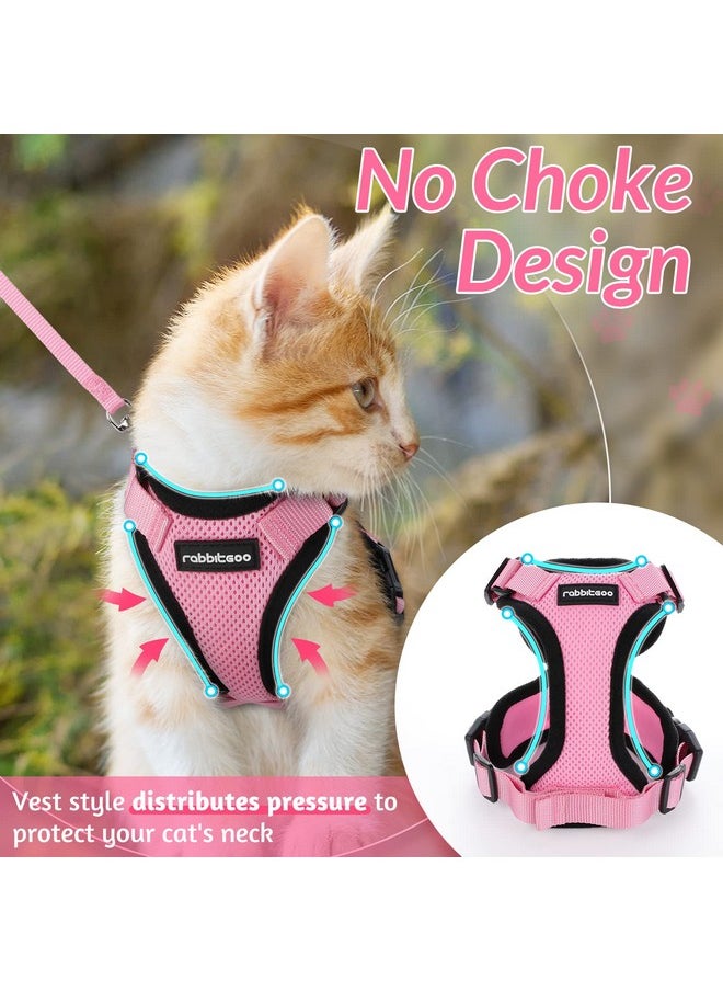 Rabbitgoo rabbitgoo Cat Harness and Leash for Walking, Escape Proof Soft Adjustable Vest Harnesses for Cats, Easy Control Breathable Reflective Strips Jacket, Pink, S  - Image 2