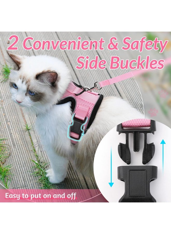 Rabbitgoo rabbitgoo Cat Harness and Leash for Walking, Escape Proof Soft Adjustable Vest Harnesses for Cats, Easy Control Breathable Reflective Strips Jacket, Pink, S  - Image 5