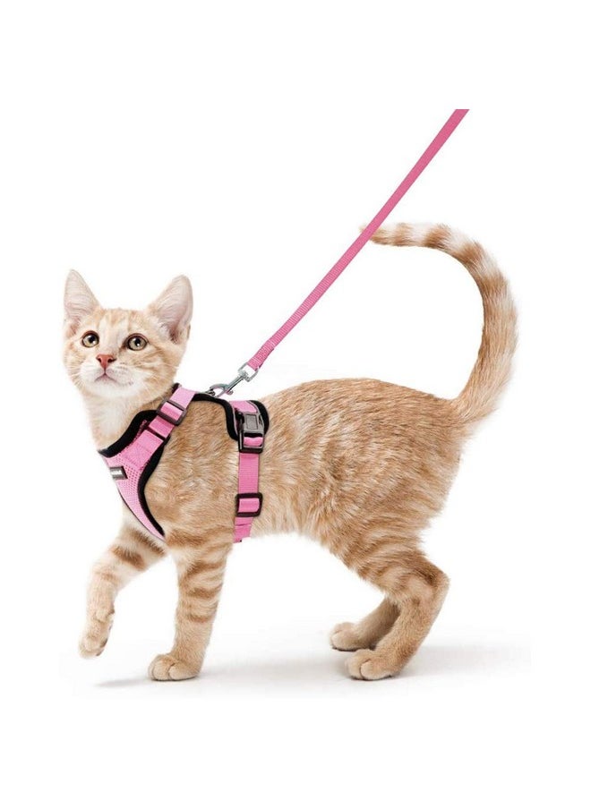 Rabbitgoo rabbitgoo Cat Harness and Leash for Walking, Escape Proof Soft Adjustable Vest Harnesses for Cats, Easy Control Breathable Reflective Strips Jacket, Pink, S  - Image 1
