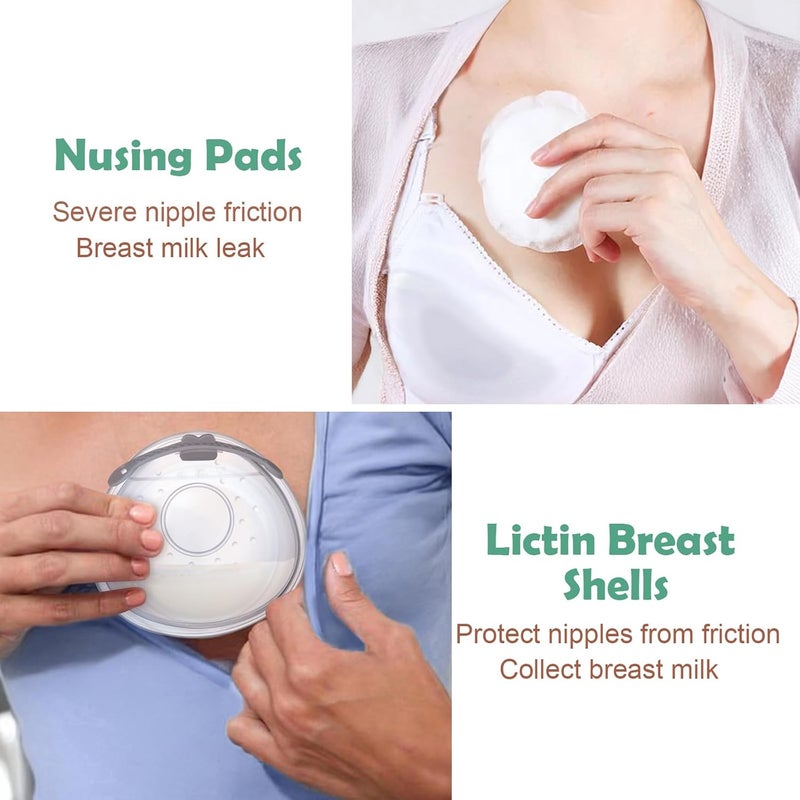 Lictin Breast Shell Breastmilk Collector for Breastfeeding-2 Pcs Silicone Breast Pad Nursing Cup Milk Saver for Nursing Moms Protect Sore Nipples Soft and Reusable with Box - Image 3