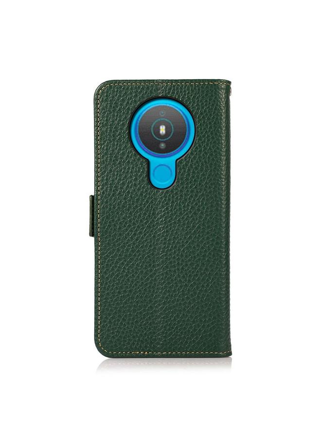 اس-توب جراب هاتف نوكيا 1.4 KHAZNEH من الجلد الطبيعي الليتشي المغناطيسي الجانبي بتقنية RFID - Image 3