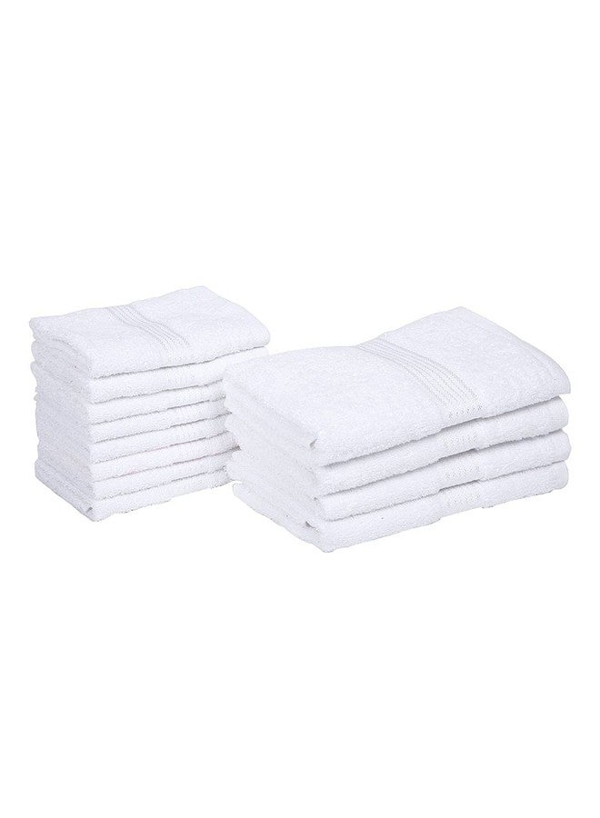 KOPA [12pc] Quick Dry 100% Cotton Soft Terry Towel -4pc Hand, 8pc Face (d'ross) | Quick Dry 100% Cotton | Super Absorbent, Lightweight, Odour Free - for Men, Women, Kids Solid-White - Image 4