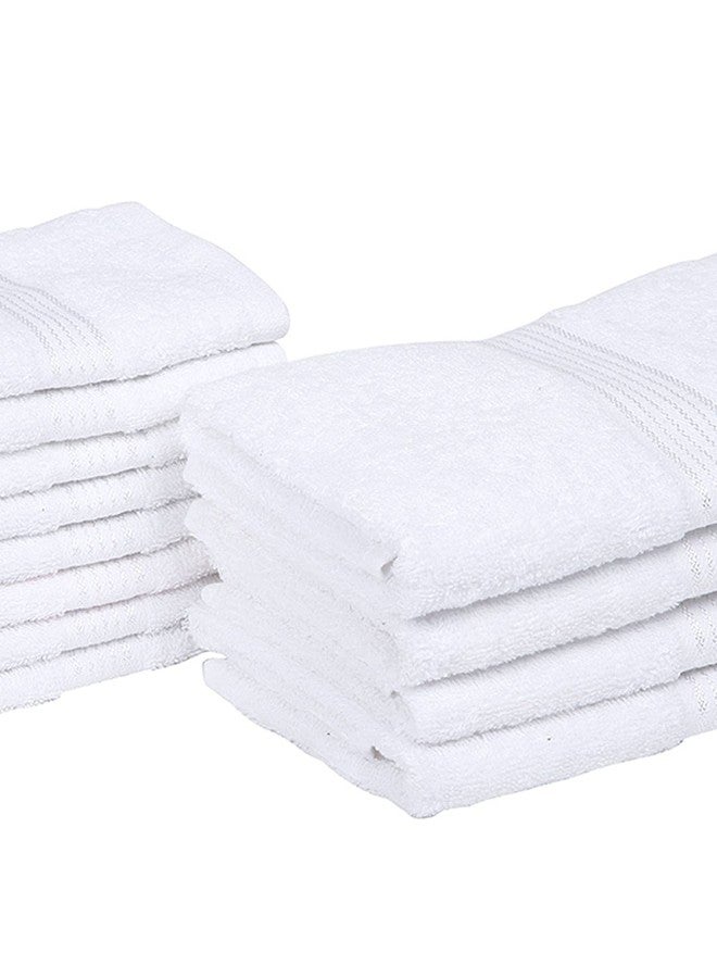 KOPA [12pc] Quick Dry 100% Cotton Soft Terry Towel -4pc Hand, 8pc Face (d'ross) | Quick Dry 100% Cotton | Super Absorbent, Lightweight, Odour Free - for Men, Women, Kids Solid-White - Image 5