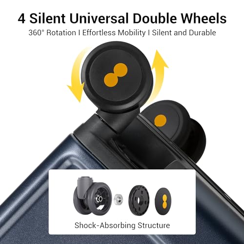 LEVEL8 Zipperless Checked Luggage with Aluminum Frame, Upgraded Medium Hardside Suitcase with Spinner Wheels, Metal Travel Luggage with Double Tsa Locks, 24 Inch, Blue - Image 4