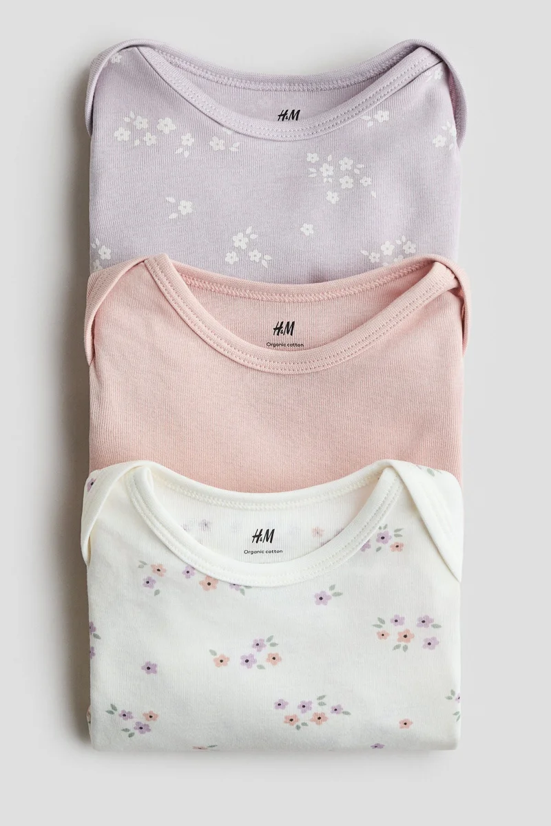 H&M 3-pack printed jersey bodysuits