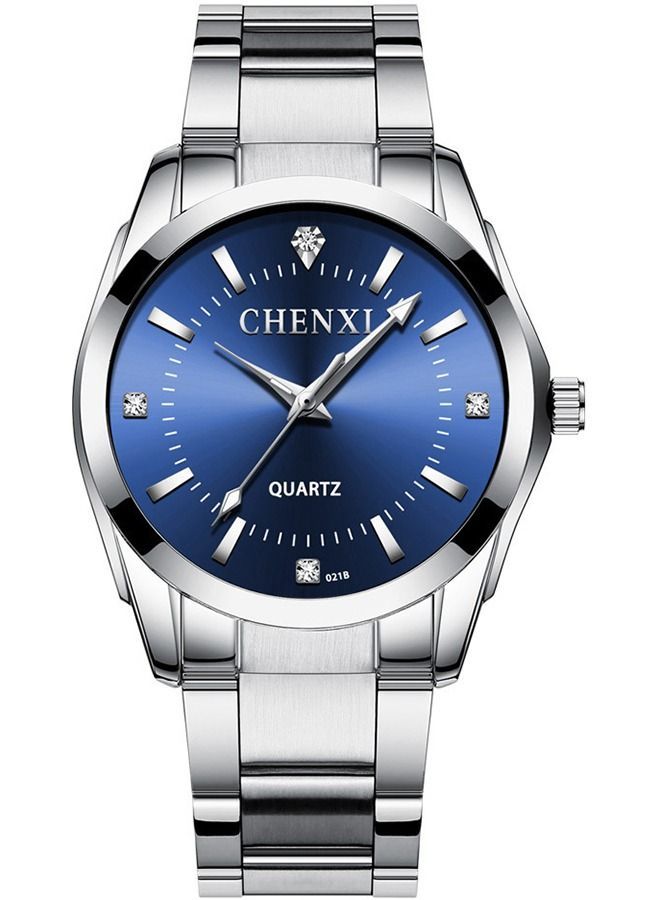 Chenxi ساعة يد كلاسيكية للرجال باللون الفضي/الأزرق - Image 1