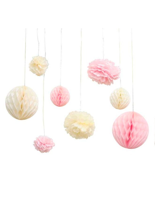 Ginger Ray Pom Pom And Honeycomb Hanging Tissue Party Decorations - Image 5