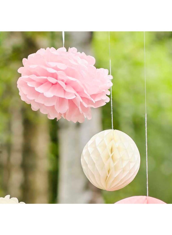 Ginger Ray Pom Pom And Honeycomb Hanging Tissue Party Decorations - Image 4
