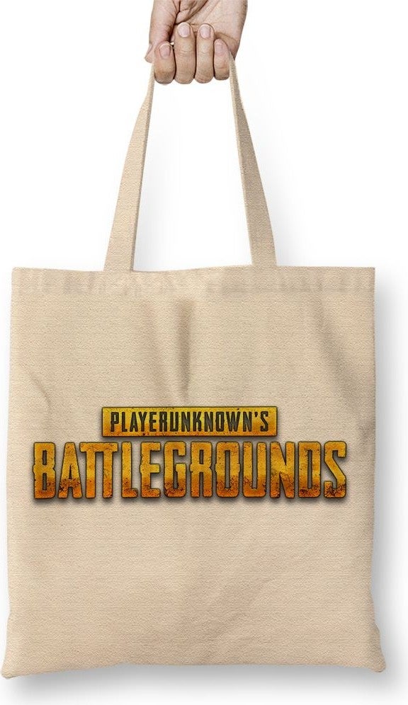 Baskı Dükkanı Print Shop Pubg Logo Playerunknown's Battlegrounds Cloth Bag Long Handle