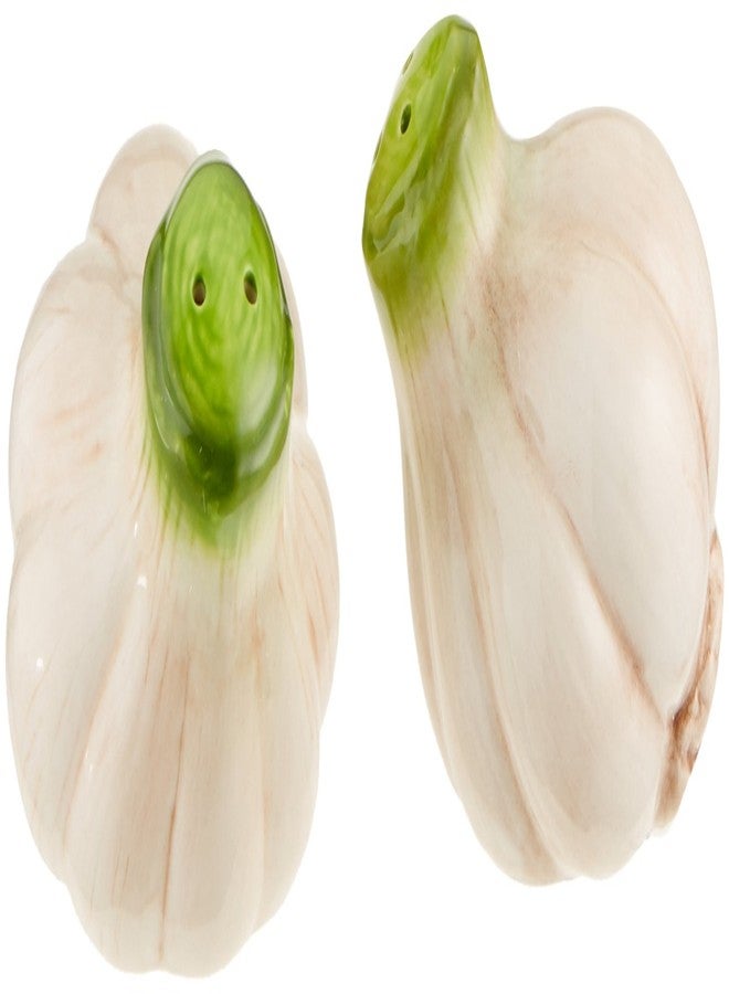 Cg Cosmos Gifts Garlic Salt and Pepper Set, Ceramic, 2-1/4-Inch - Image 1